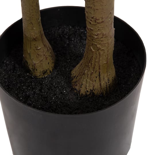 Kate and Laurel 8ft. Green Eudora Faux Eucalyptus Tree in White Planter